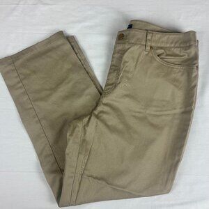 Jones New York Signature Pants Size 12 (Short) Khaki Tan, Stretch, Flat Front